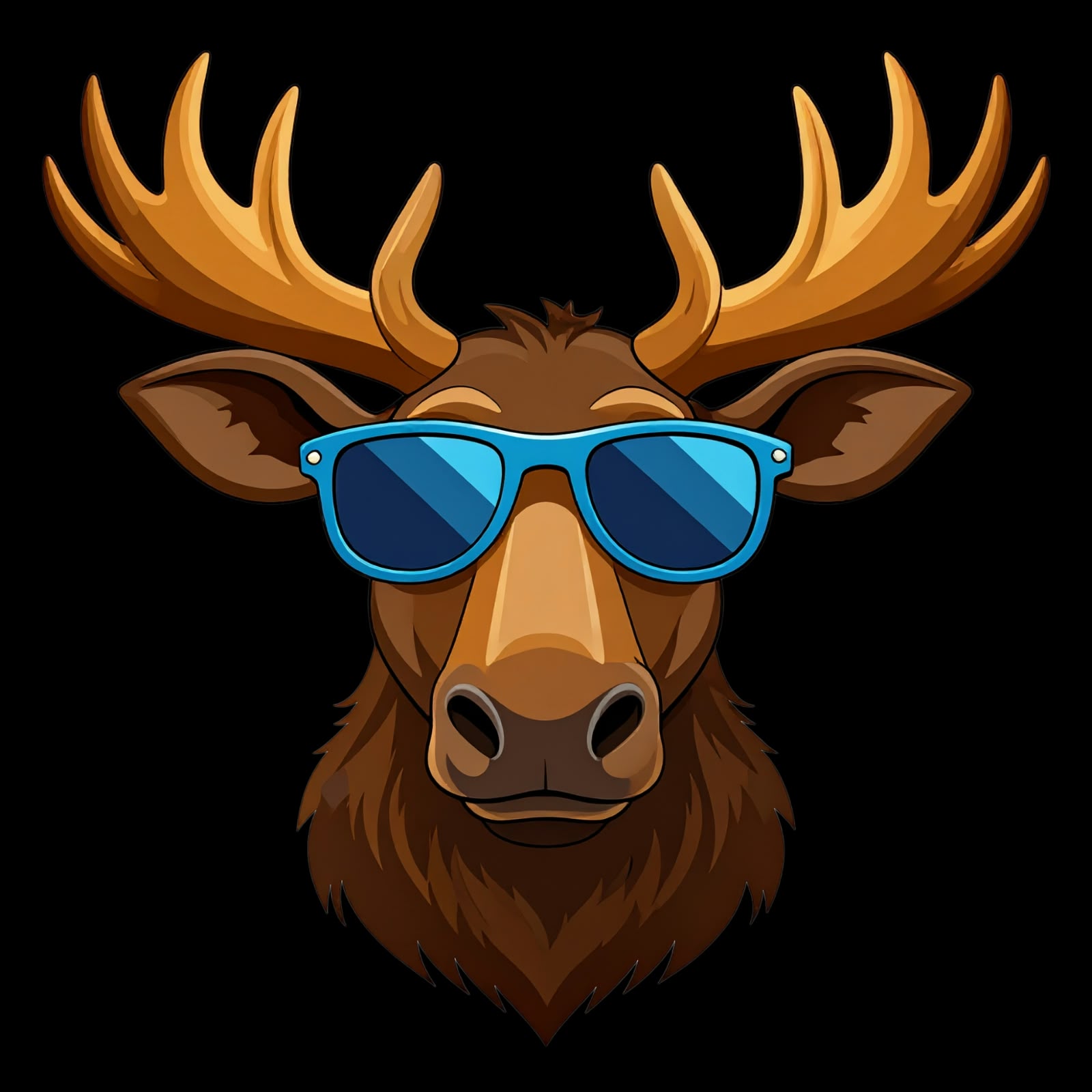 Elch mit Sonnenbrille